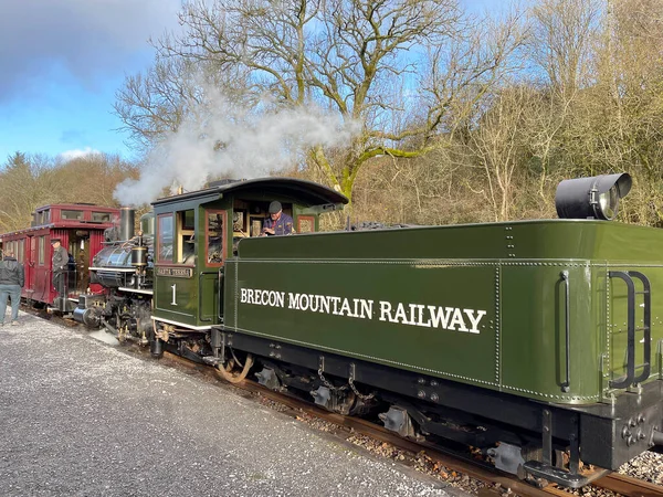 Merthyr Tydfil País Gales Dezembro 2021 Motor Vapor Bitola Estreita — Fotografia de Stock