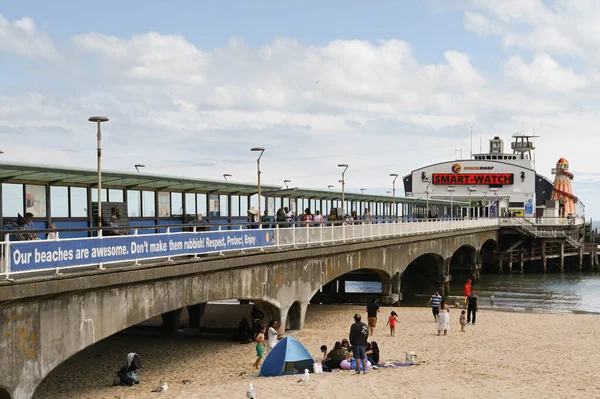 Bournemouth England June 2021 Message Keeping Beaches Clean Side Town — 스톡 사진
