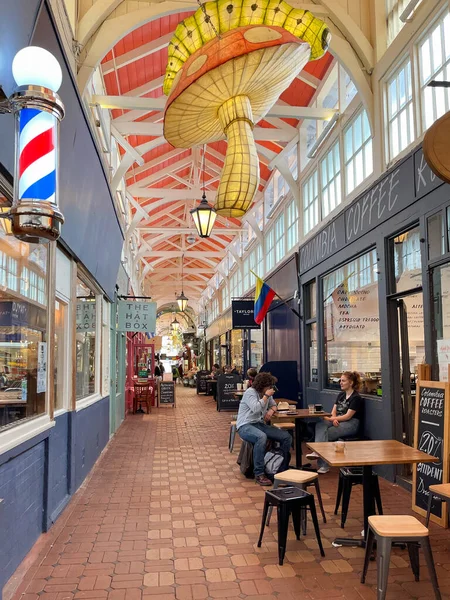 Oxford England June 2021 People Sitting Cafe Indoor Market Oxford — Photo