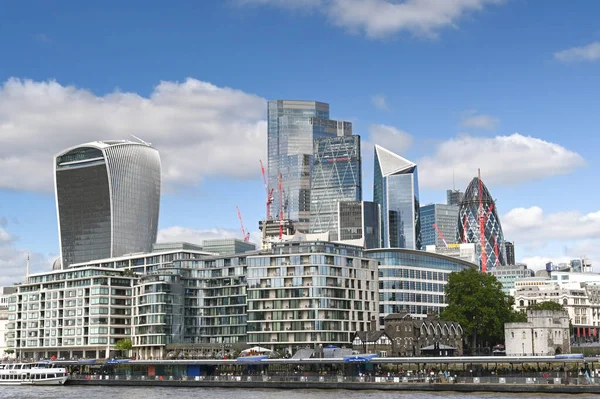 Londyn Anglia Czerwiec 2020 Skyline Biurowców Bloków Mieszkalnych City London — Zdjęcie stockowe