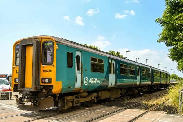 Rhoose Wales 2018 Június Diesel Ingavonat Érkezik Cardiff Nemzetközi Repülőteret — Stock Fotó