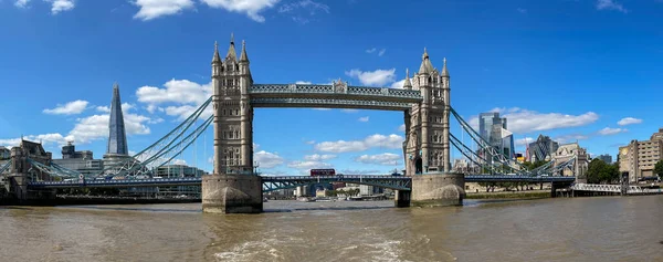 Londyn Anglia Sierpień 2022 Panoramiczny Widok Tower Bridge Tamizę — Zdjęcie stockowe