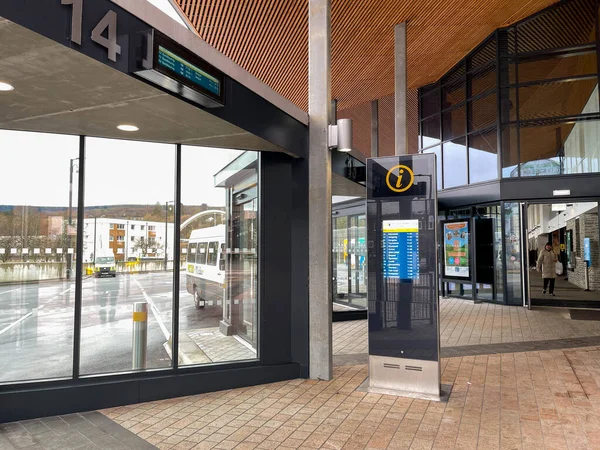 Merthyr Tydfil Walia Luty 2022 Wnętrze Nowego Dworca Autobusowego Centrum — Zdjęcie stockowe