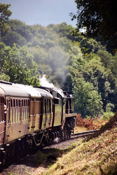 Bridgenorth Shropshire England August 2016 Steam Engine Pulling Coaches English Stock Photo
