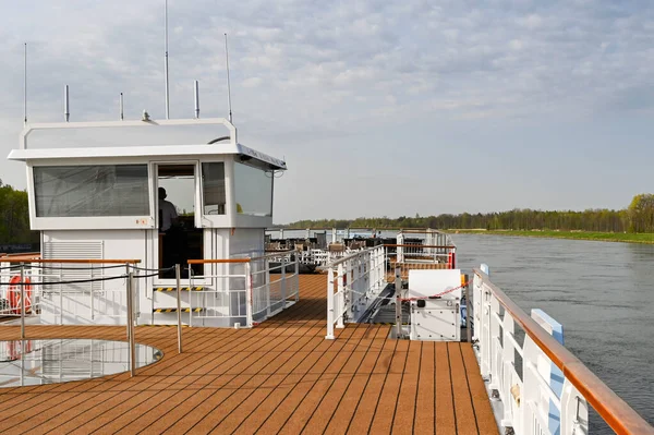 Rhein Deutschland April 2022 Rückansicht Der Brücke Und Der Schaltzentrale — Stockfoto