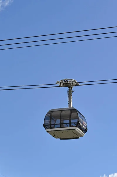 Koblenz Germany April 2022 Cable Car Taking Visitors Ehrenbreitstein Fortress — стоковое фото