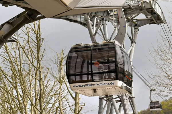 Koblenz Germany April 2022 Cable Car Ehrenbreitstein Fortress Arriving Base — Photo