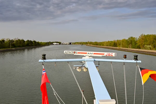 Marckolsheim Germany April 2022 Radar Antennae Front River Cruise Ship — 图库照片