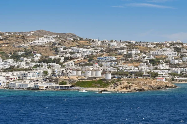 Mykonos Grèce Juin 2022 Célèbres Moulins Vent Sur Île Grecque — Photo