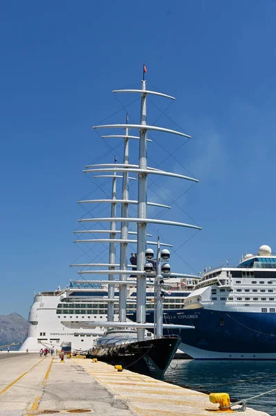 Corfu Greece June 2022 Luxury Super Yacht Maltese Falcon Moored — Stock Photo, Image