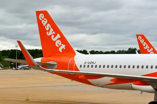 Λονδίνο Αγγλία Μάιος 2022 Ουρά Πτερυγίου Easyjet Airbus A320 Στη — Φωτογραφία Αρχείου