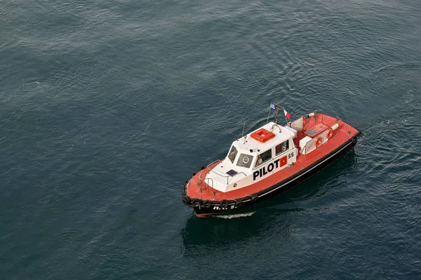 Athens Greece May 2022 Aerial View Pilot Boat Coming Alongside — Stock Fotó