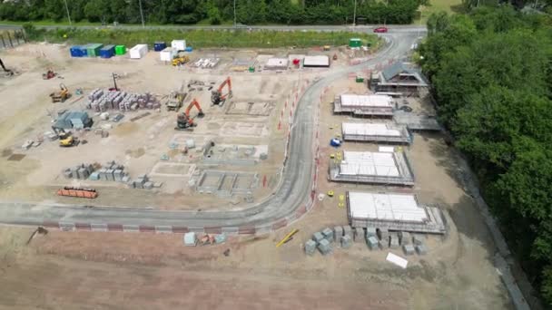 Pontypridd Wales July 2022 Aerial View Flying New Housing Development — Stockvideo