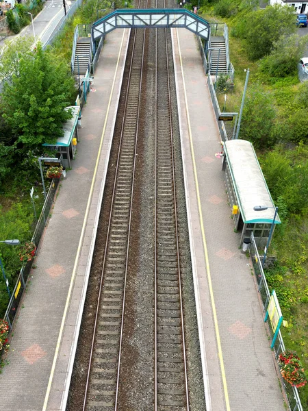Pontyclun Wales July 2022 Aerial View Railway Station Village Pontyclun — Foto de Stock