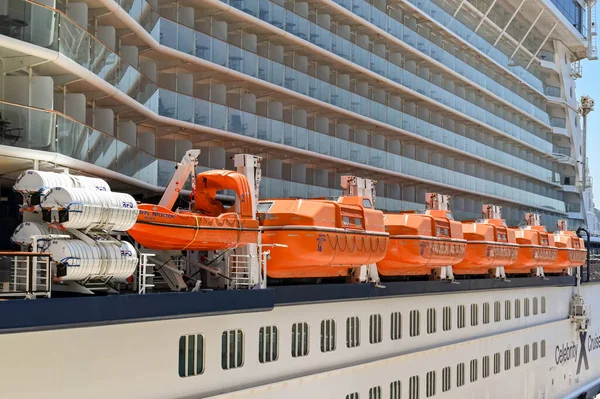 Kusadasi Turkey May 2022 Row Lifeboats Side Cruise Ship Celebrity — Stockfoto