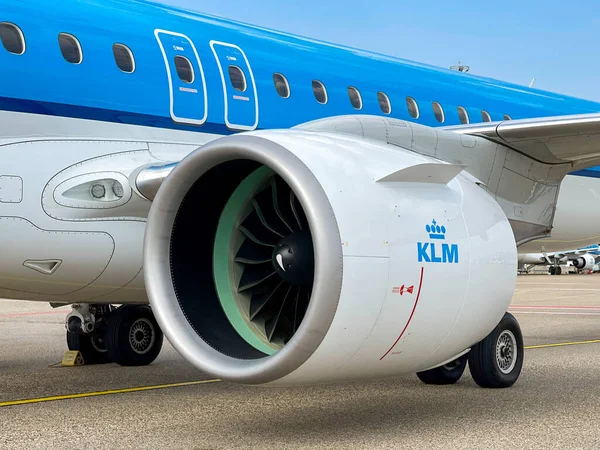 Amsterdam Netherlands August 2022 Close View Engine Klm Royal Dutch — 图库照片