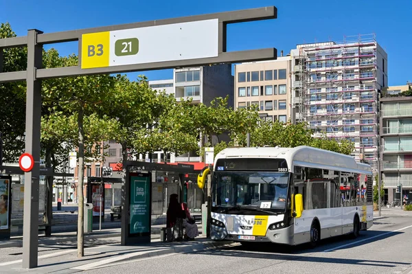 Antwerp Belgium August 2022 Buse Waiting Depart One City Bus — Stok fotoğraf