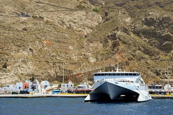 Santorini Greece June 2022 High Speed Ferry Moored Island Port — Stock Fotó