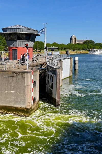 Veere Netherlands August 2022 One Heavy Steel Gates Canal Lock — ストック写真