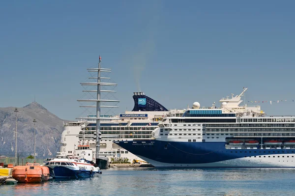 Corfu Greece June 2022 Marella Norwegian Cruise Line Cruise Ships — Stock Photo, Image