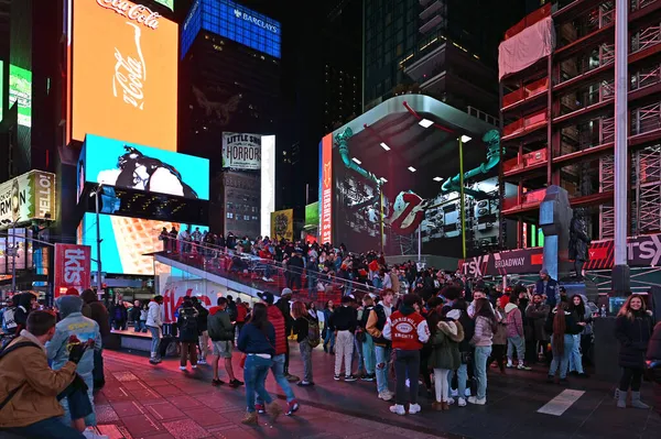 Nueva York Nueva York Noviembre 2021 Times Square Brillantemente Iluminado — Foto de Stock
