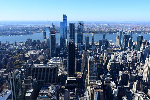 View of Manhattan from Empire State Building Observatory in New York