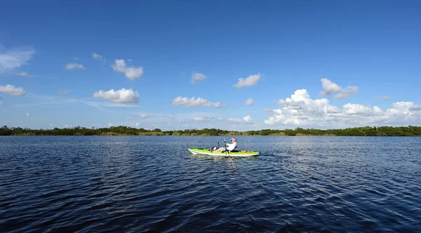 Everglades Ulusal Parkı, Florida 'daki Nine Mile Pond' da aktif son sınıf kanosu..