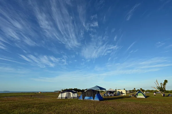 High altitude winter cloudscape over Flamingo Campground in Everglades NP. — Stock Photo, Image