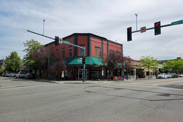Coeur Dalene Idaho June 2022 Street Scene Citys Downtown Commercial — Stock Photo, Image