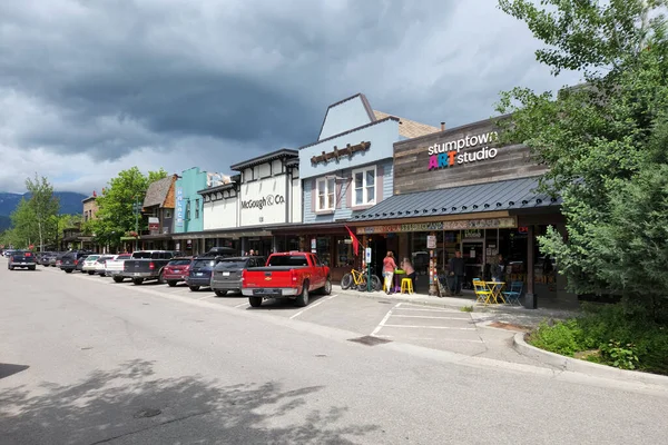 Whitefish Montana 2022 Escena Callejera Las Ciudades Del Centro Comercial — Foto de Stock