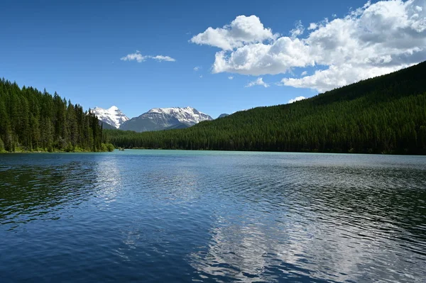 Ośnieżone Góry Jeziorem Stantion Great Bear Wilderness Montana Słoneczny Letni — Zdjęcie stockowe