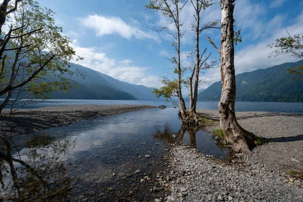 Lago Crescent Parque Nacional Olímpico Washington Soleada Tarde Otoño — Foto de Stock