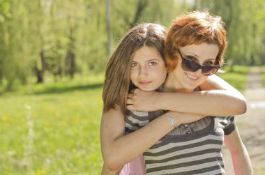 Anne ve kızı Park portresi