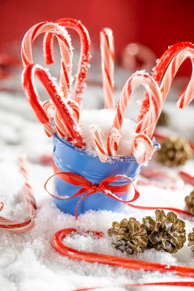 Peppermint canes christmas background — Stock Photo, Image