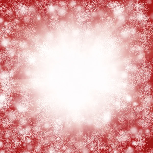 Röd jul snöflinga bakgrund — Stockfoto