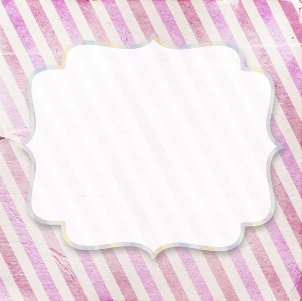 Винтажный розовый полосатый полосатый бумажный фон с винтажным фрамом — стоковое фото
