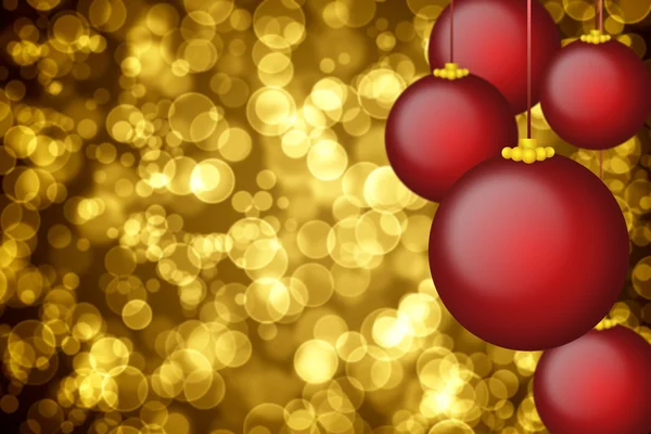 クリスマスの飾りと黄金の休日背景 — ストック写真