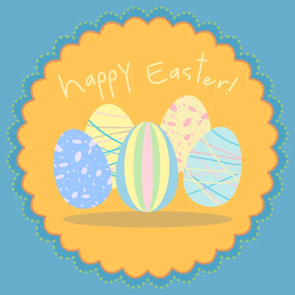 Carte vectorielle oeuf de Pâques aux couleurs pastel — Image vectorielle