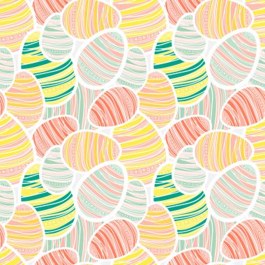 seamles dekore edilmiş yumurta çıkartmaları ile Paskalya desen vektör