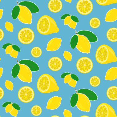 Dikişsiz vektör limon desen mutlu parlak renklerde