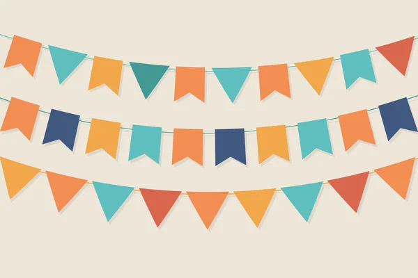 Drapeaux de fête vectoriels dans la palette pastel — Image vectorielle