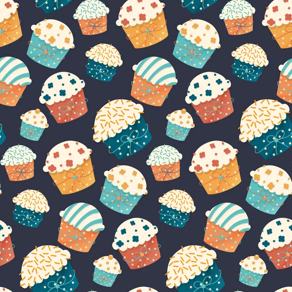 Naadloze vector cupcake patroon — Stockvector