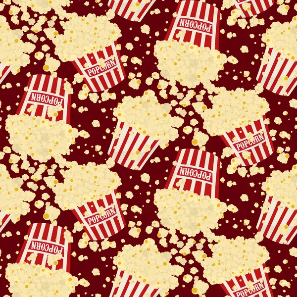 Seamless vector popcorn background — Stock Vector