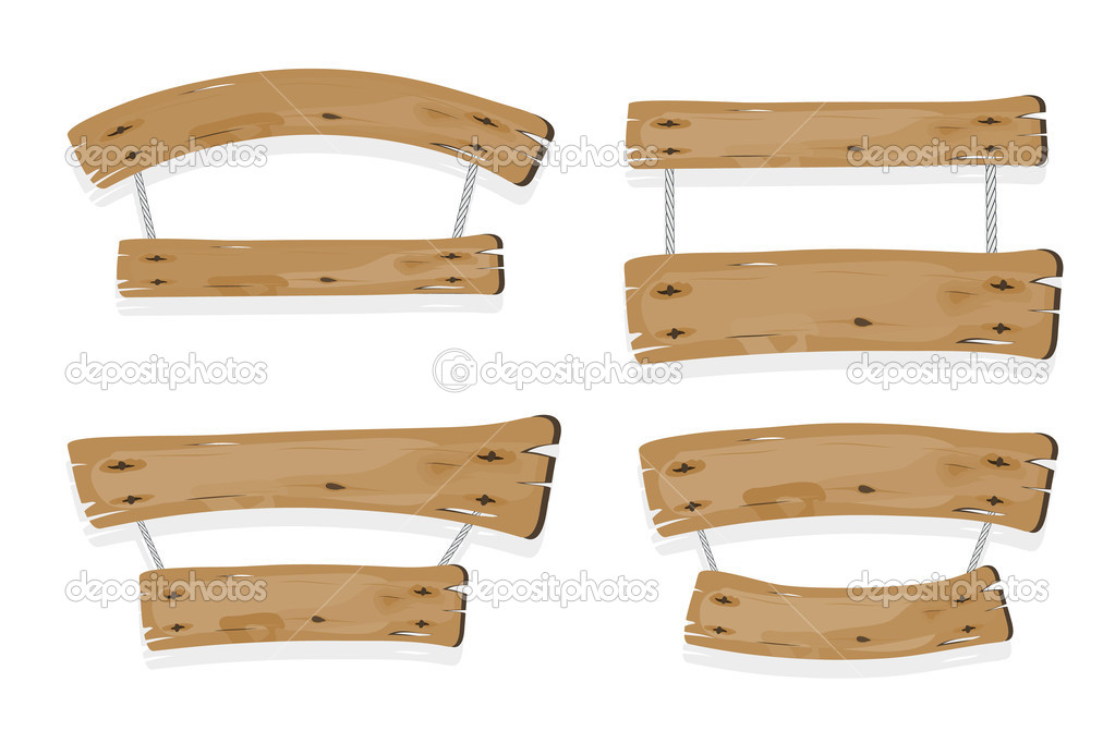 Brown wooden planks hanging on ropes