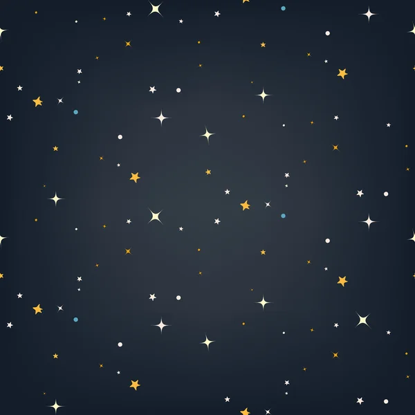 Noční obloha s hvězdami bezešvá vektorová vzorem — Stockový vektor