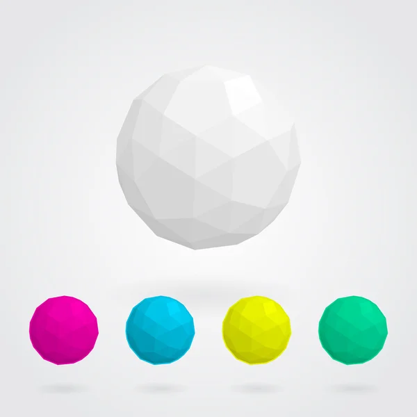 Conjunto de esferas abstractas hechas de formas geométricas — Vector de stock