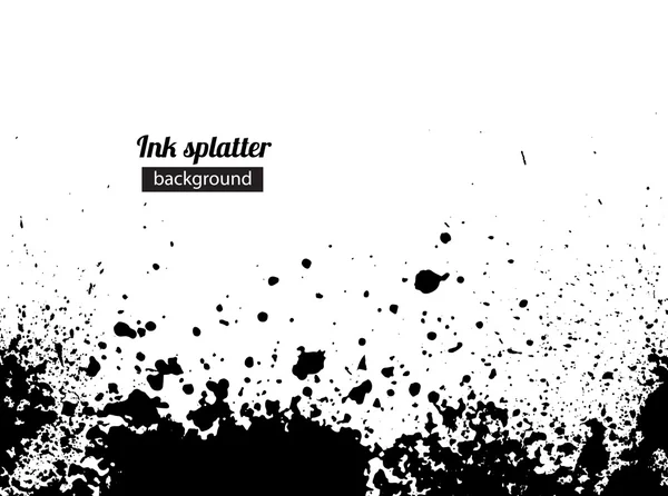 Grunge tinta negra salpicado fondo — Vector de stock