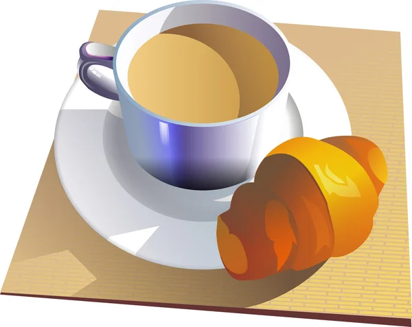 Bir fincan kahve ve kruvasan.