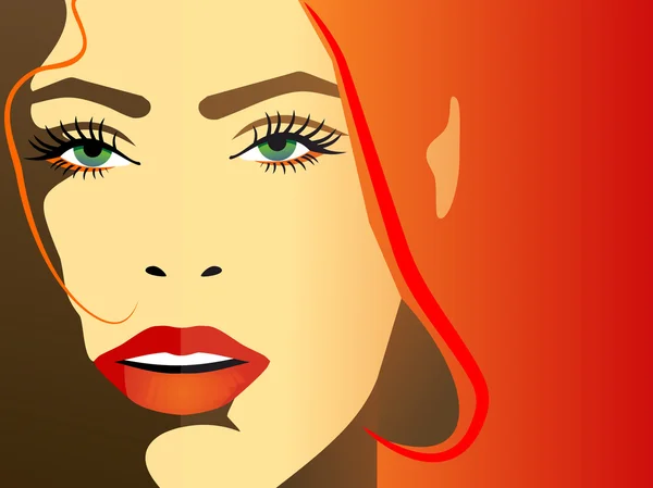 Kızıl saçlı ve yeşil gözlü kız