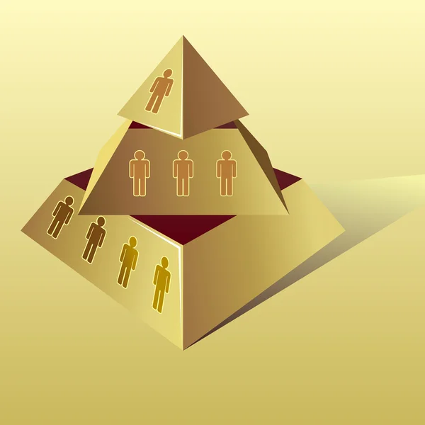 Pyramide dorée — Image vectorielle